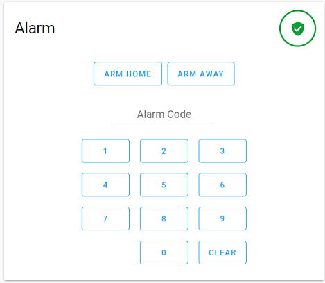 Alarm Control Panel UI