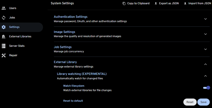 Configuring Library watching