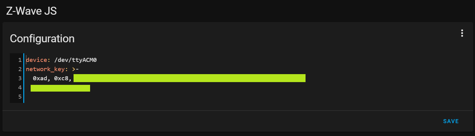 Z-Wave JS Configuration